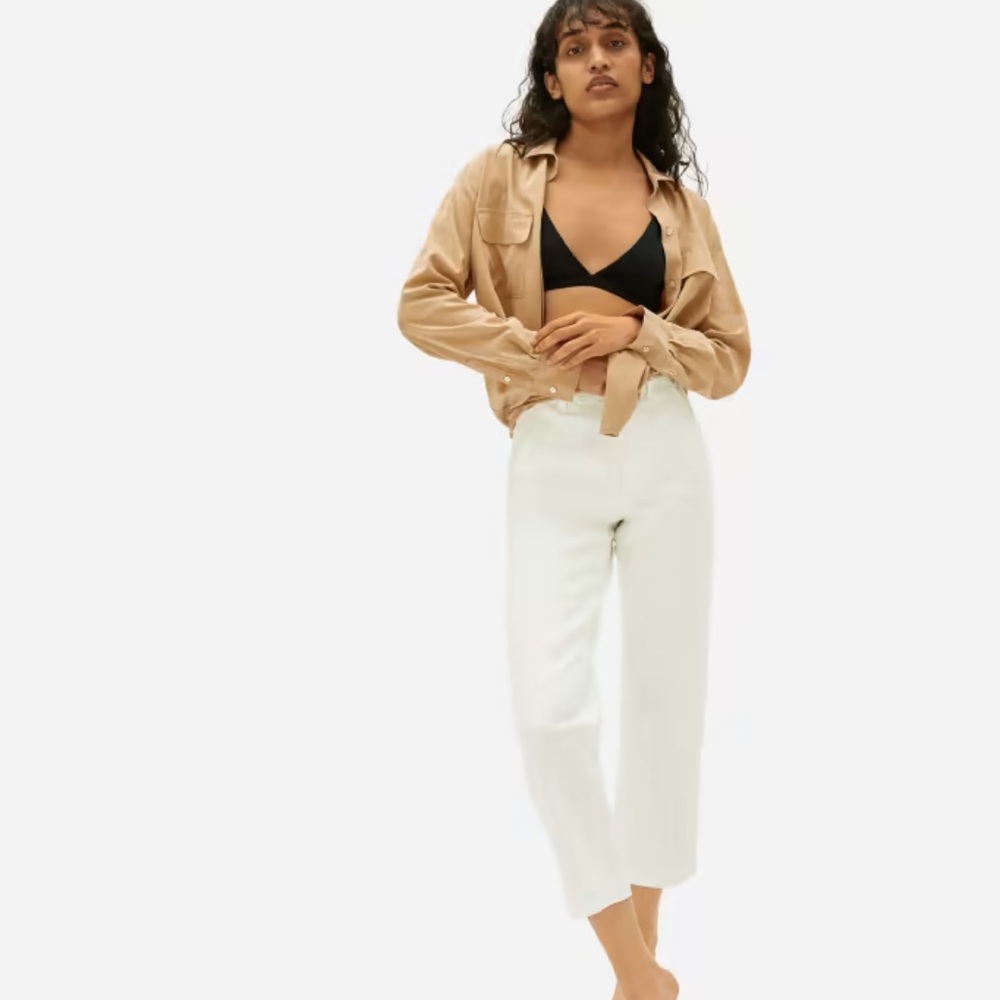 Everlane The Straight Leg Crop White Pants Size 4